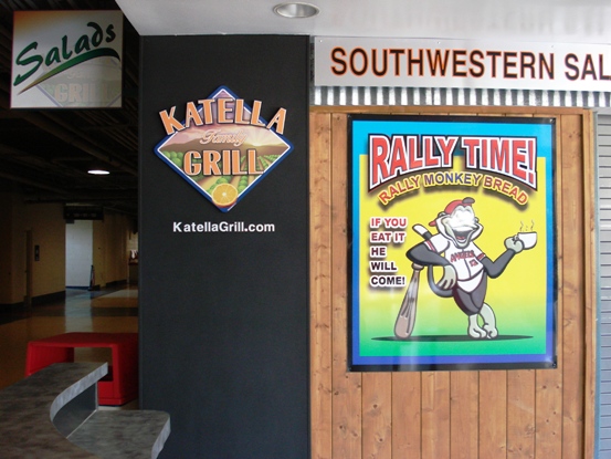 Katella Grill Anaheim California Angels Stadium Logo and Signs